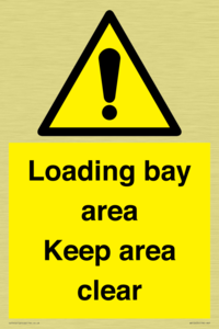 Loading bay area Keep area clear
